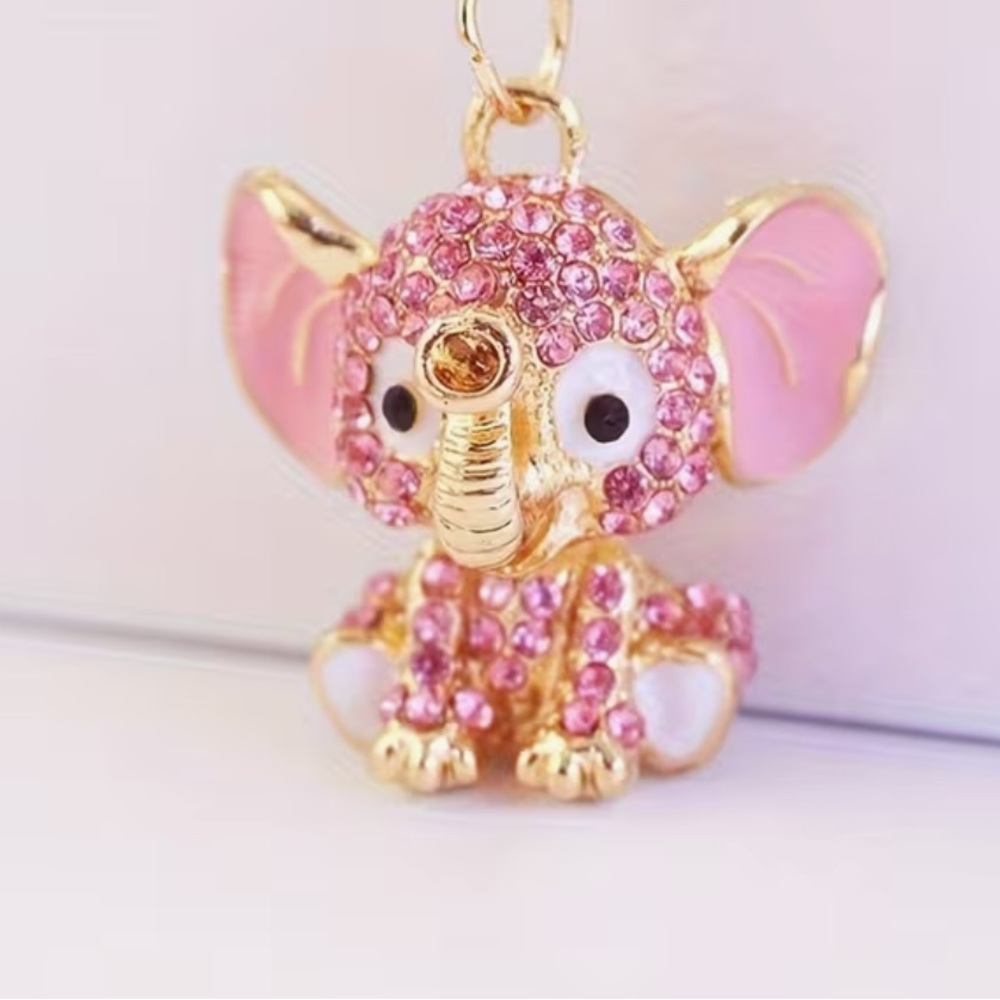 Creative Rhinestone Elephant Keychain